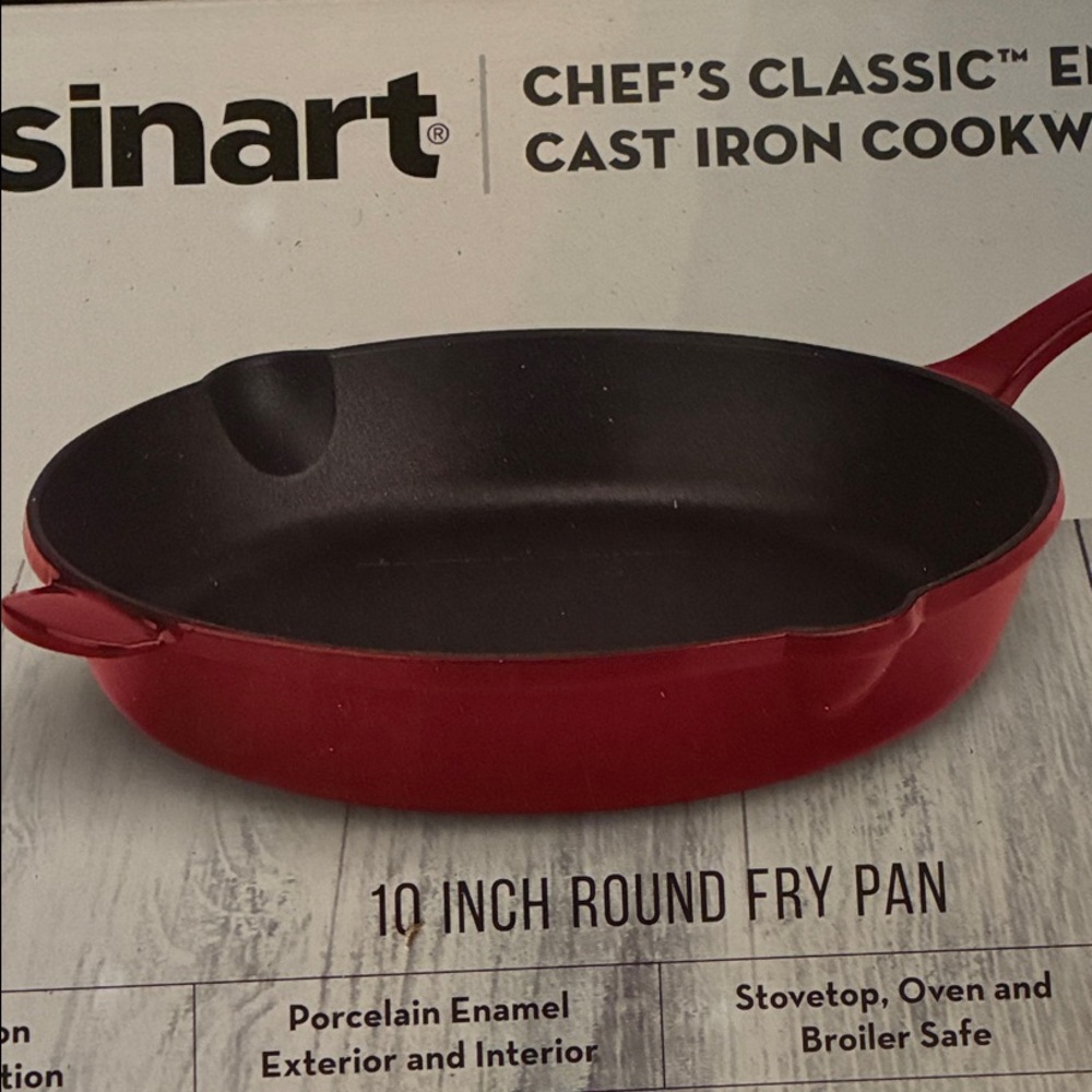 Cuisinart Red Enameled Cast Iron 10-Inch Fry Pan